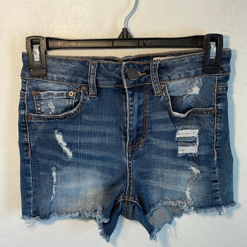 Indigo Rain Distressed Jean Shorts